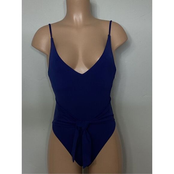 New. Isabell Rose navy tie front swimsuit. Retails $148 - Picture 2 of 7